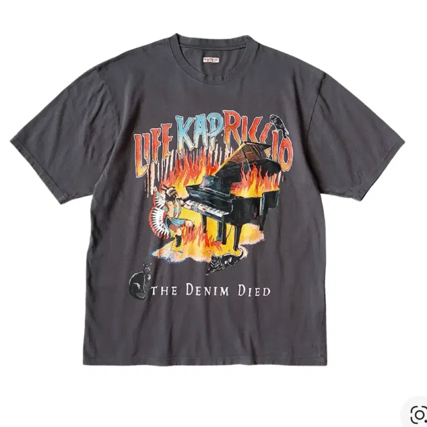 [BUNJANG] Kapital Burning Piano T-Shirt Black / M L XL 캐피탈 버닝 피아노 티셔츠 블랙