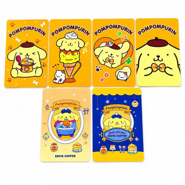 [BUNJANG] Sanrio Pompompurin Lucky Charm & Card Set / 산리오 폼폼푸린 배스킨라빈스 카드, 산리오 이디야 폼폼푸린 행운 부적