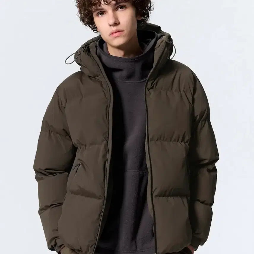 [BUNJANG] Uniqlo GU Hooded Padded Parka Jacket - Dark Brown (XL) / [XL] 유니클로 GU 후드 패딩 점퍼 파카 자켓 / 다크 브라운