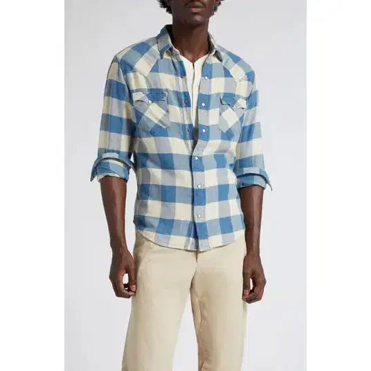 [BUNJANG] RRL Buffalo Plaid Western Shirt with Concho Buttons / [A+등급 M] RRL더블알엘 콘초 버팔로 플래드 체크 웨스턴셔츠