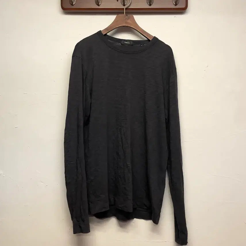[BUNJANG] Theory Women's Black Cotton Long Sleeve Top / 띠어리 (우먼) 블랙 코튼 롱 슬리브