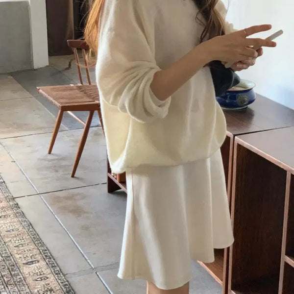 [BUNJANG] OUNCE Glow Satin Banding Skirt (Cream) / (새상품)OUNCE 온스 글로우 새틴 밴딩 스커트(크림)