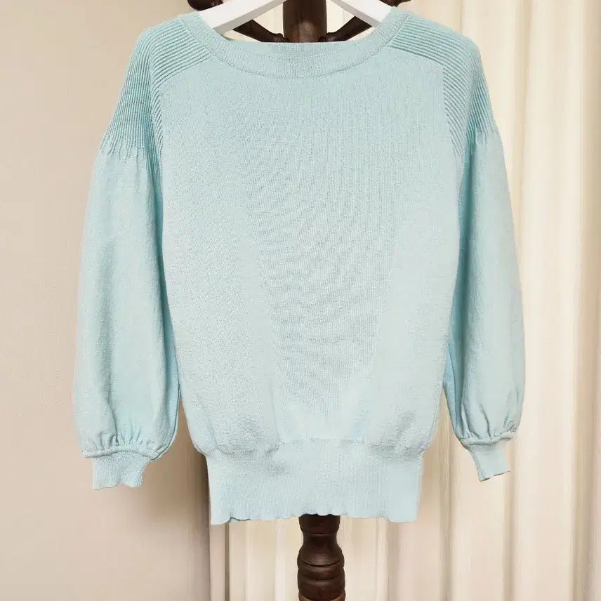[BUNJANG] Lanvin Collection 21SS Mint Puff Sleeve Knit Top Size 90 / 랑방컬렉션 21SS 민트 퍼프소매 여름 니트 90사이즈
