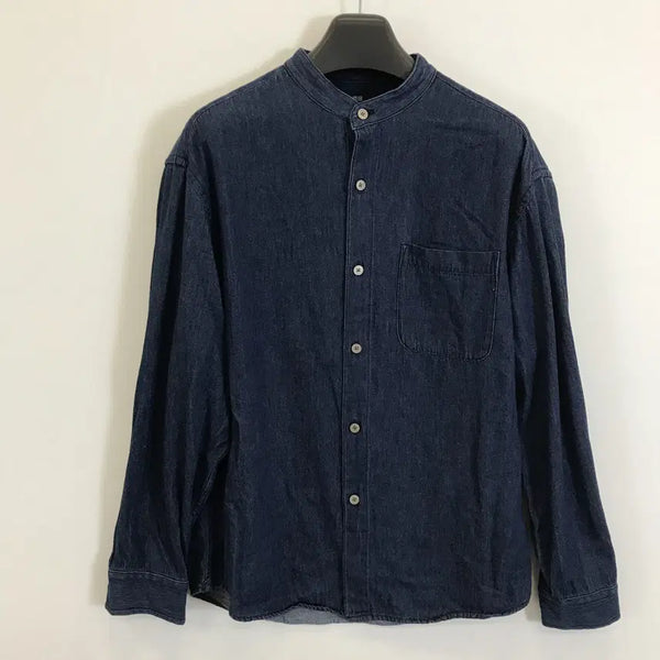 [BUNJANG] Uniqlo Oversized Denim Stand Collar Shirt / 유니클로 데님오버사이즈스탠드카라셔츠 [M]