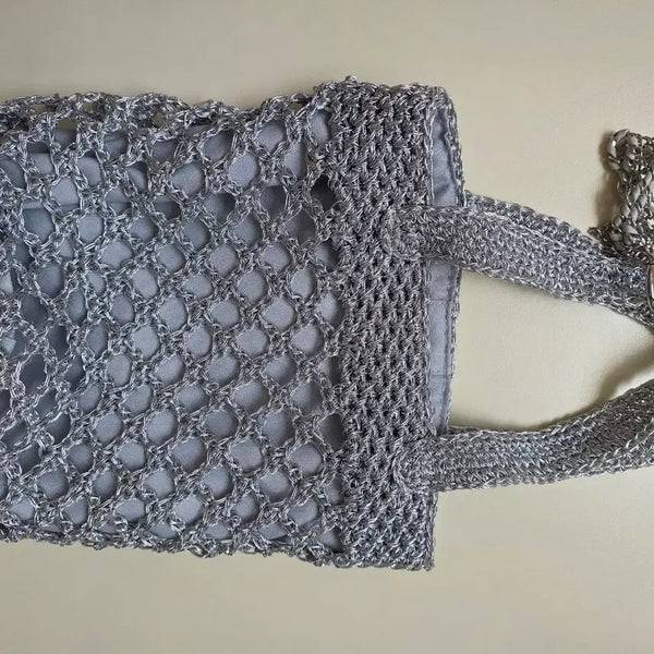 [BUNJANG] Rouge & Lounge Silver Net Tote Bag / 그물 토트백 실버