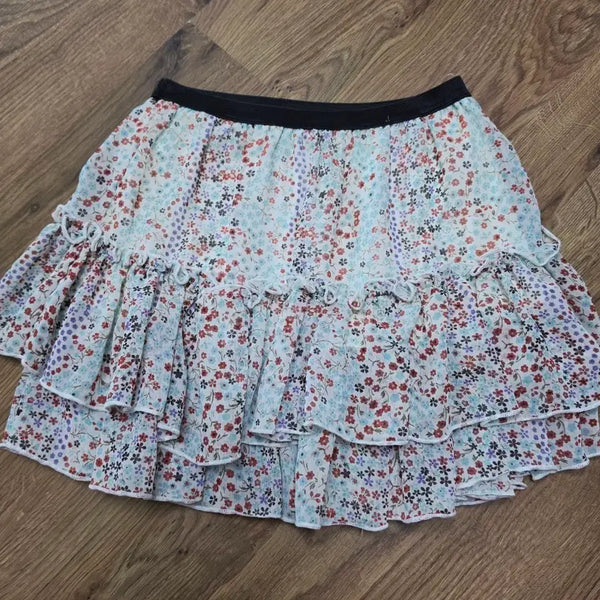 [BUNJANG] Floral Print Frill Mini Skirt / 꽃무늬 프릴 스커트