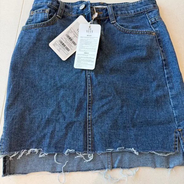 [BUNJANG] Imvely Denim Mini Skirt (Size S, Sealed) / 임블리 데님 미니스커트 S 미개봉 새상품