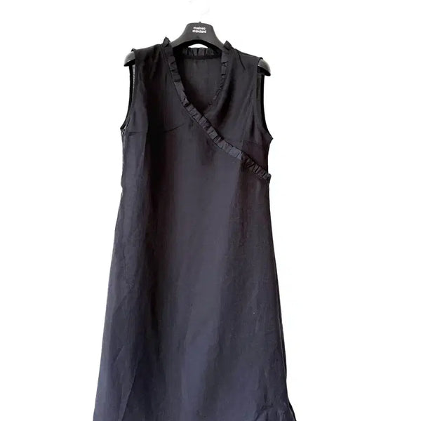 [BUNJANG] V-neck Frill See-Through Dress / 브이넥프릴시스루원피스