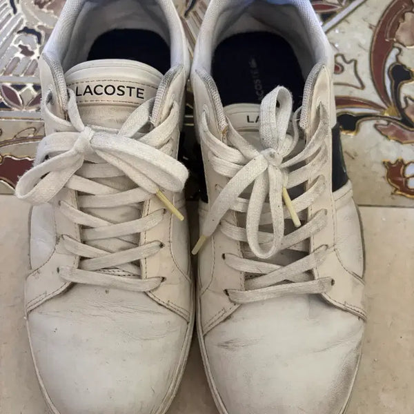 [BUNJANG] Lacoste White Sneakers / 라코스테 흰색 운동화