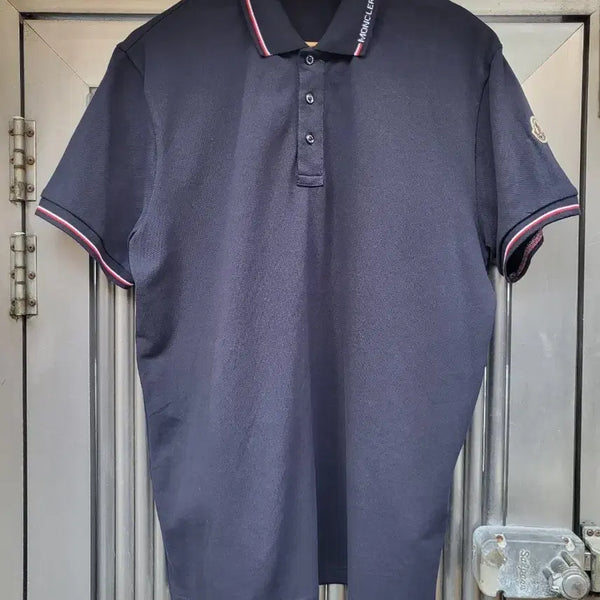 [BUNJANG] Moncler Navy Short Sleeve Polo Shirt XL / 정품 몽클레어 네이비 반팔카라티 XL 상태우수