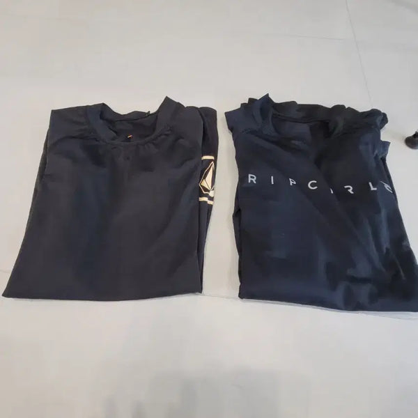 [BUNJANG] Rip Curl & Volcom Long Sleeve Surf Rash Guards Bundle Set (XL, L) - Black / 하와이  전문 서퍼 감성 래쉬가드 2종 일괄 판매 (립컬 XL +볼컴 L