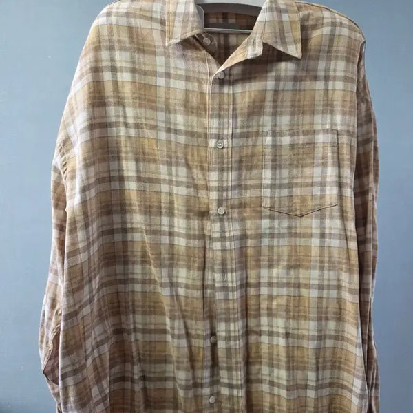 [BUNJANG] MOMA Men's Check Long-Sleeve Shirt / MOMA 남성 체크 남방 셔츠