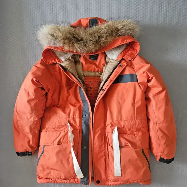 [BUNJANG] New Balance Cameraman Orange Padded Jacket Size 100 / 뉴발란스 카메라맨 오렌지 100