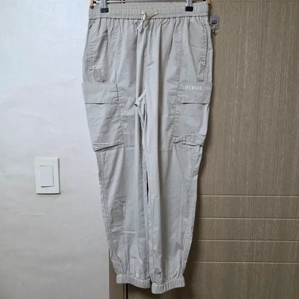 [BUNJANG] Life Work Women's Woven Cargo Spandex Jogger Pants Beige / 라이프워크 여성 우븐 카고 스판 조거팬츠 32