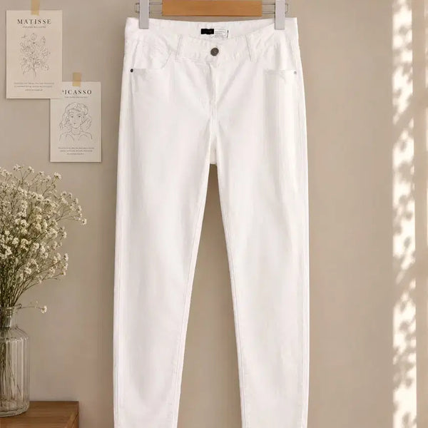 [BUNJANG] Women's White Cotton Jeans (Size 26-27 / 55-66) / 여성용 화이트 면 청바지 26-27 (55-66) 정도 사이즈