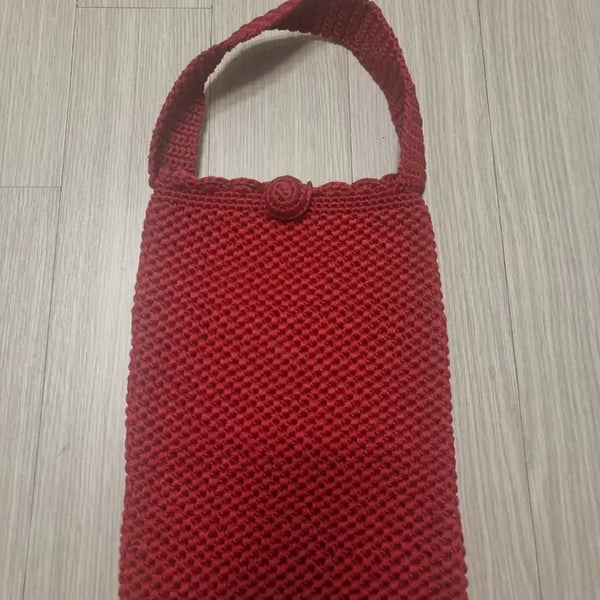 [BUNJANG] Red Knit Shoulder Bag / 빨간색 니트 숄더백