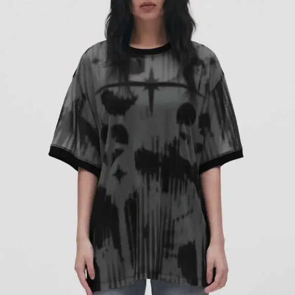 [BUNJANG] TILL DAWN Mesh Short Sleeve T-Shirt Black / 새상품) TILL DAWN 틸던 메쉬 Mesh 반팔 블랙