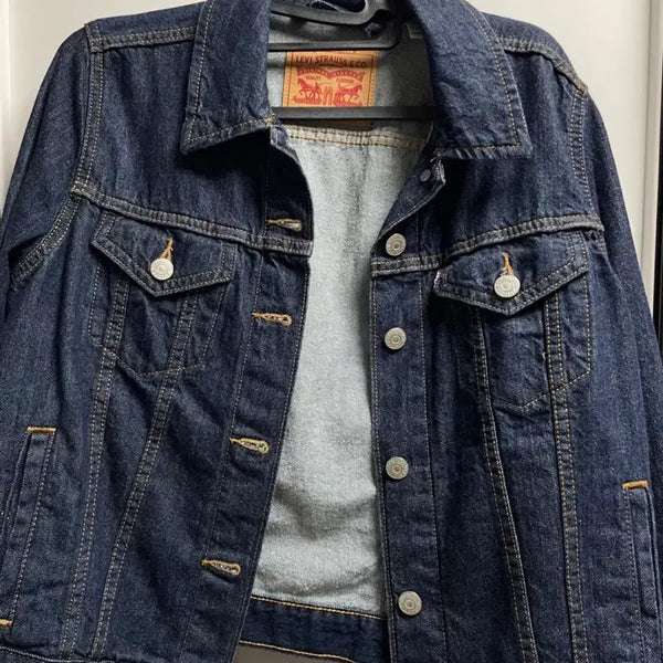 [BUNJANG] Levi's Women's Dark Wash Denim Jacket M / 리바이스 청자켓 진청 여성 M