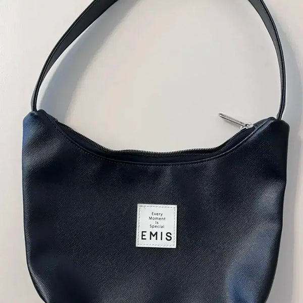[BUNJANG] Emis Leather Hobo Bag Black / 이미스 레더 호보백 블랙 판매