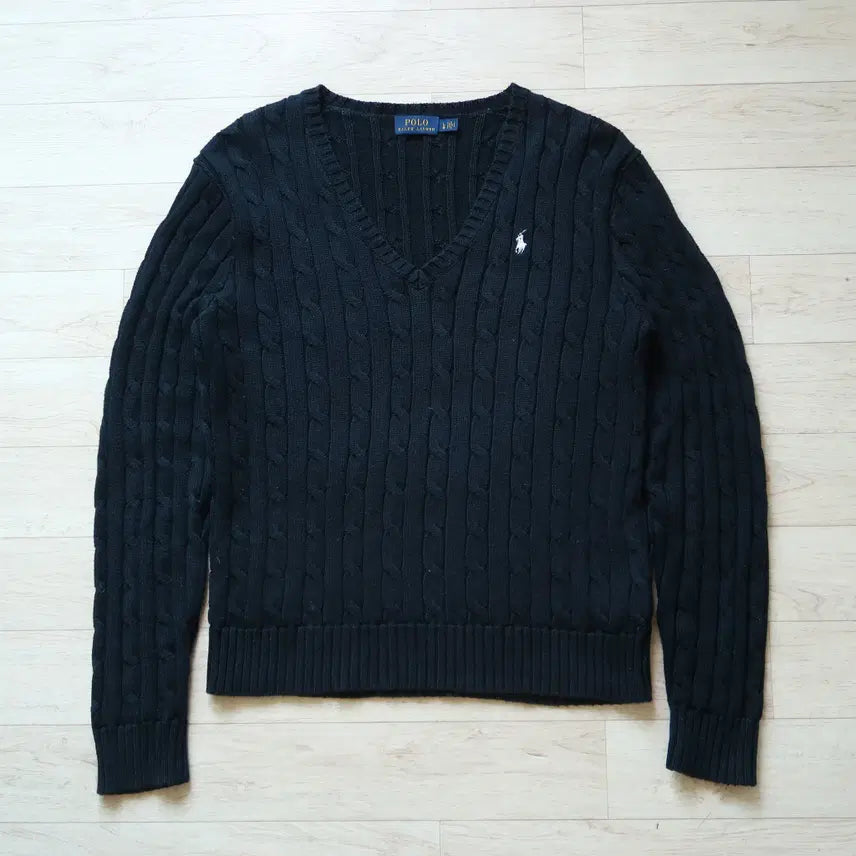 [BUNJANG] Polo Ralph Lauren Women's Cable Knit Sweater L / 폴로 랄프로렌 꽈배기 니트