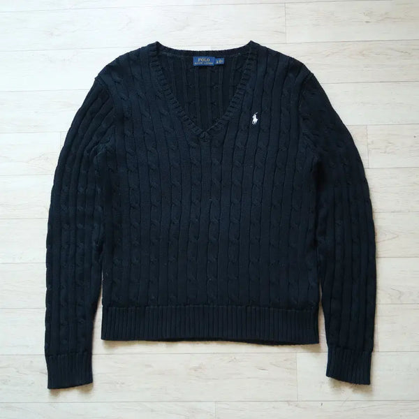 [BUNJANG] Polo Ralph Lauren Women's Cable Knit Sweater L / 폴로 랄프로렌 꽈배기 니트