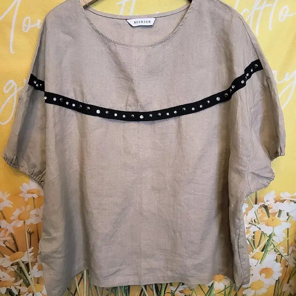 [BUNJANG] BUIRICH Linen Short Sleeve Shirt Beige 90F / 90F]   제평 BUIRICH 린넨 반팔셔츠 베이지