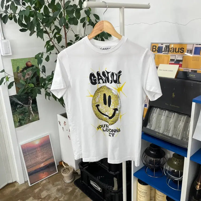[BUNJANG] GANNI Printed Short Sleeve T-Shirt / 가니 프린팅 반팔 티셔츠 S