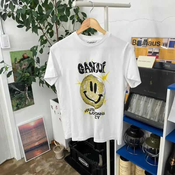 [BUNJANG] GANNI Printed Short Sleeve T-Shirt / 가니 프린팅 반팔 티셔츠 S