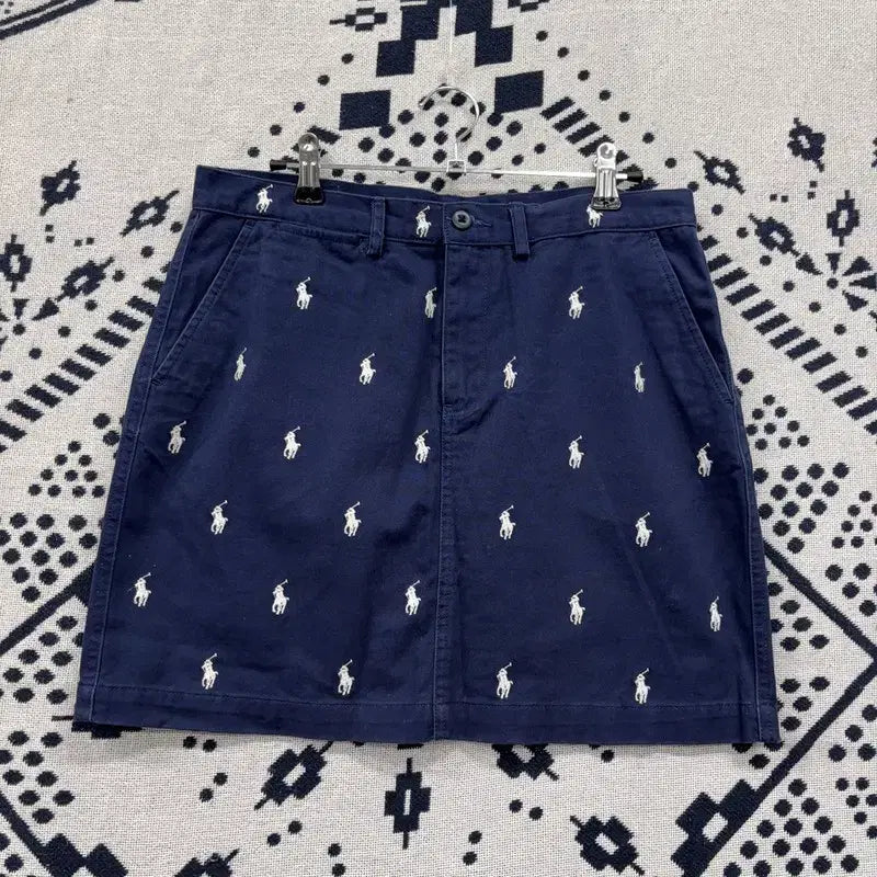 [BUNJANG] Polo Ralph Lauren Pony Pattern Mini Skirt Size 2 / 폴로 랄프로렌 포니패턴 미니스커트 2 P00208