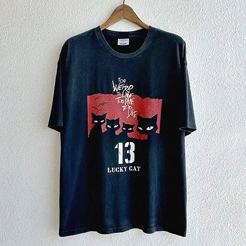 [BUNJANG] Envelope Offset Lucky Cat T-shirt / 엔벨로프 오프셋 럭키캣 반팔 4