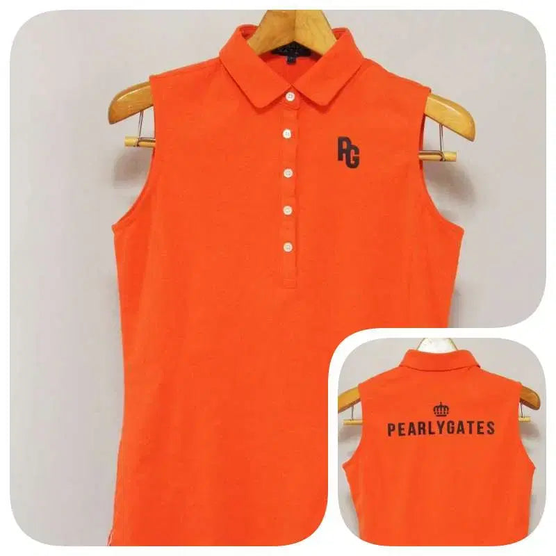[BUNJANG] PARIS GATES Women's Sleeveless Golf T-Shirt Orange Size 55 / 파리게이츠 기능성 민소매 골프티셔츠 여성55