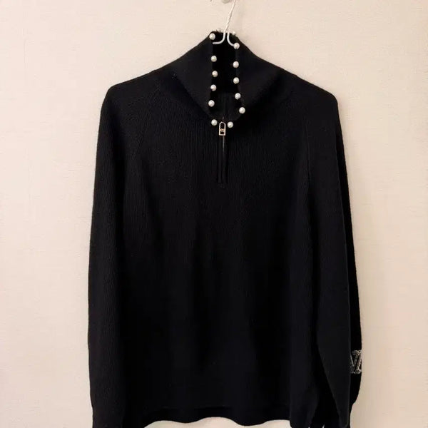 [BUNJANG] Ozscecon Pearl Wool Knit Black / 오즈세컨 진주울니트 85