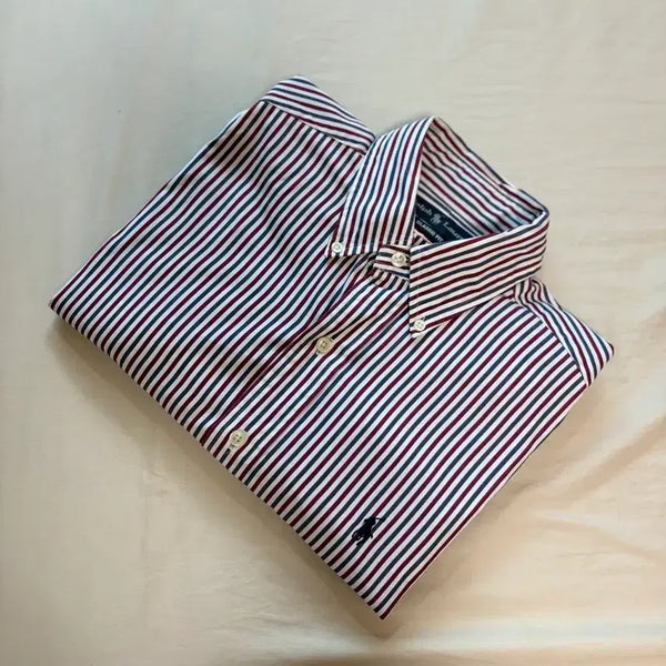 [BUNJANG] Polo Ralph Lauren Classic Fit Striped Pony Logo Shirt / 95-100) 두산 폴로 랄프로렌 클래식핏 스트라이프 포니 로고 셔츠