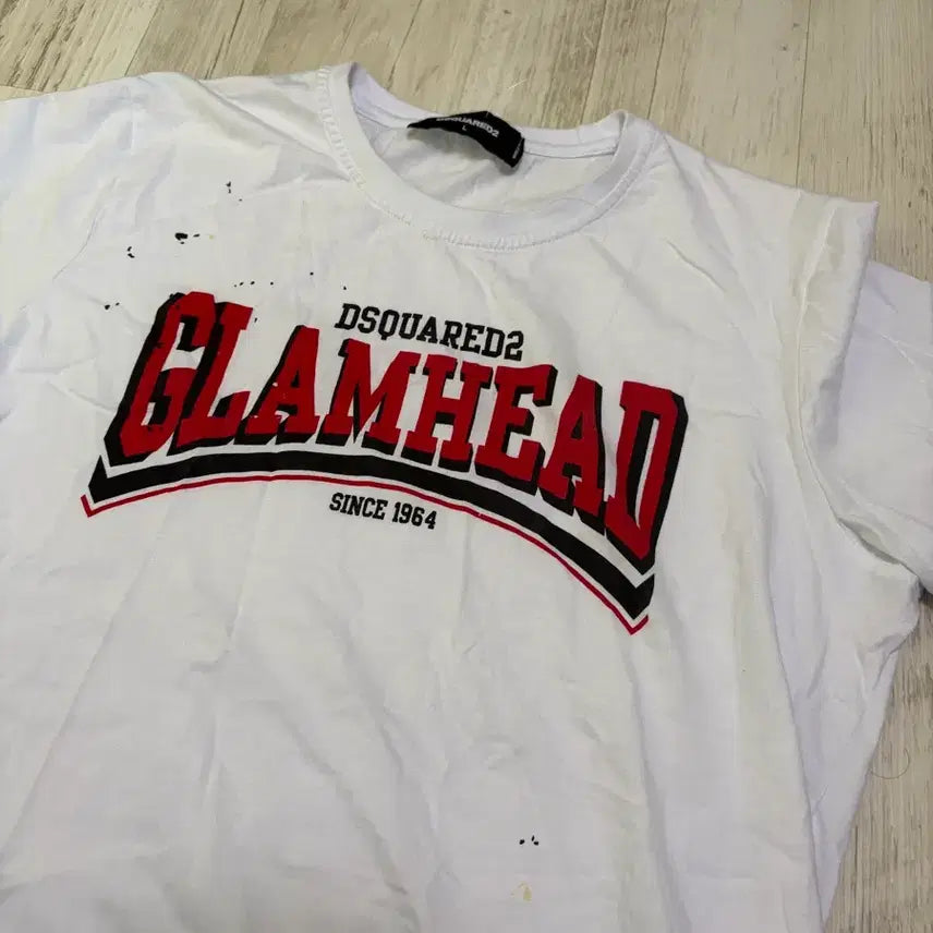[BUNJANG] DSQUARED2 GLAMHEAD White T-Shirt / [L]DSQUARED2 GLAMHEAD 화이트 반팔티
