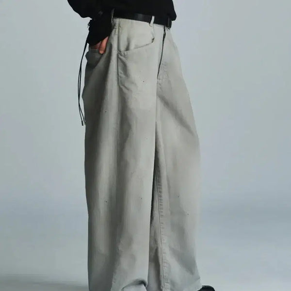 [BUNJANG] Anselm Wide Chino Slacks Grey / 안셀름 와이드 치노 슬랙스 그레이 1