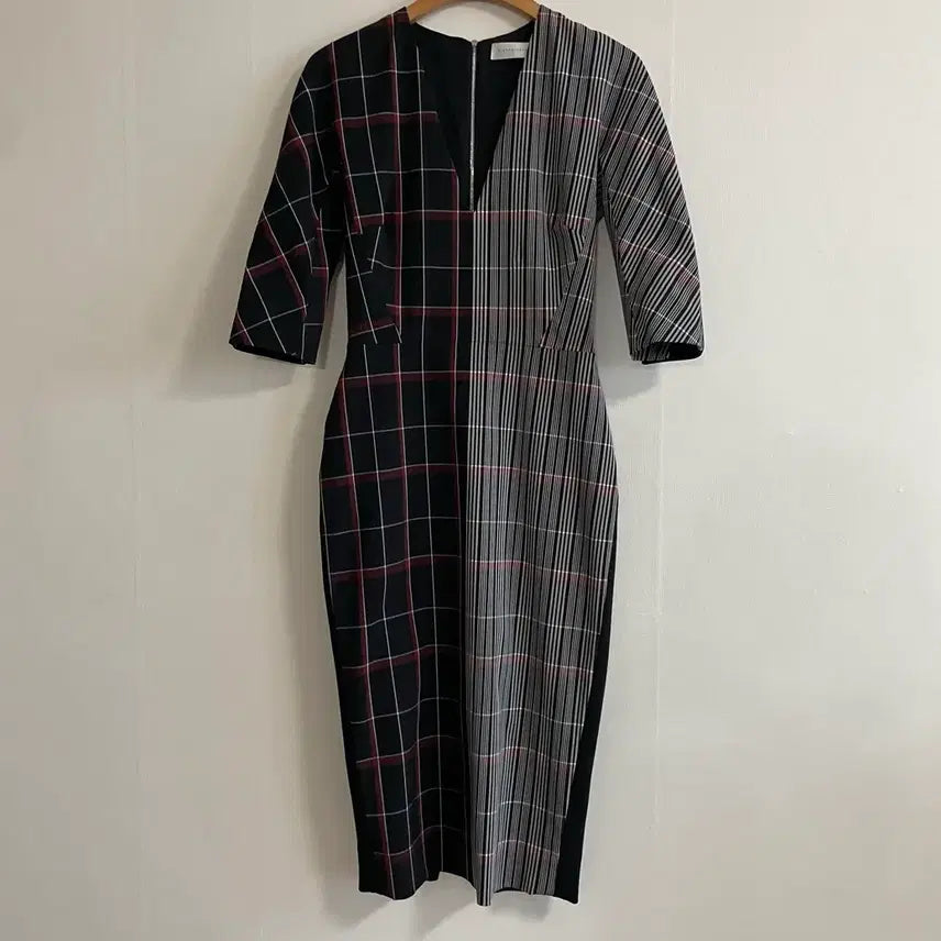 [BUNJANG] Victoria Beckham Multi Check Sheath Dress / 빅토리아 베컴 멀티 체크 원피스