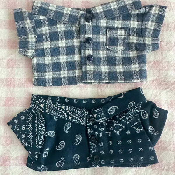 [BUNJANG] 20cm Doll Clothes Checkered Shirt Bundle Set / 20cm 인형 옷 체크 셔츠 일괄