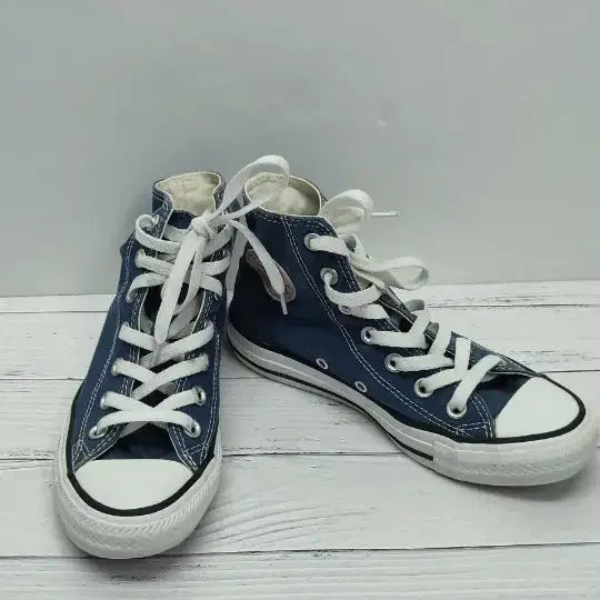 [BUNJANG] Converse Chuck Taylor All-Star High Navy & Khaki Canvas Sneakers / 컨버스 척테일러 네이비 하이225+카키