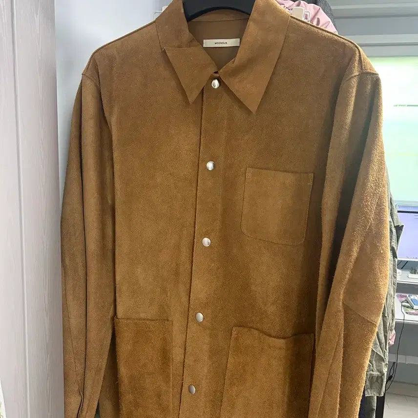 [BUNJANG] Moon Sun Suede Leather Half Coat Camel / 문선 Suede Leather Half Coat / Camel (M)