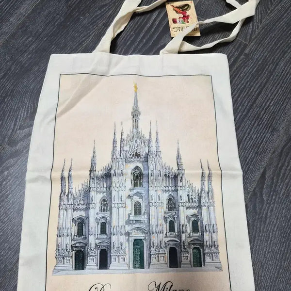 [BUNJANG] Duomo Milano Linen Blend Tote Bag / 이탈리아 두오모 밀라노 고급에코백