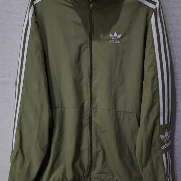 [BUNJANG] Adidas Lock Up Top Khaki Track Top Jersey Zip-up Size XS / 아디다스 락업탑 카키 트랙탑 저지 져지집업 85/XS