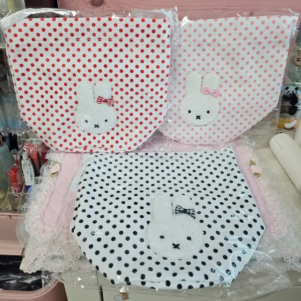 [BUNJANG] Miffy Polka Dot Pouch Set / 땡땡이 미피 조이개 파우치 3종