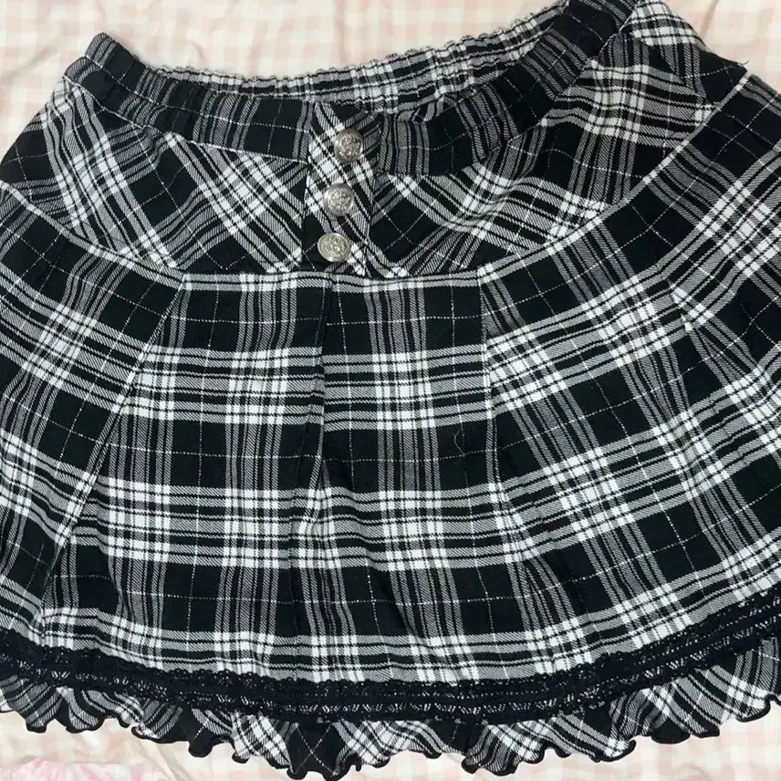[BUNJANG] Japanese Vintage Check Frill Skirt / 일본 일브 빈티지 체크 프릴 스커트