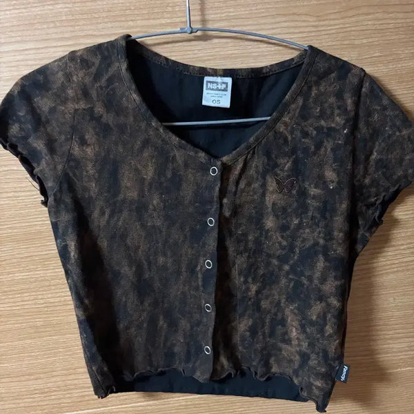 [BUNJANG] Nasty Fancy Club Butterfly Frill Crop T-Shirt / 네스티펜시클럽 나비 프릴 크롭 티셔츠 새상품