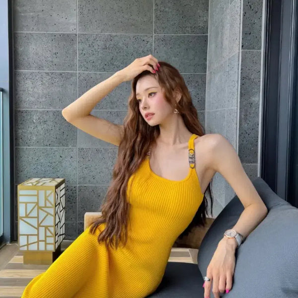 [BUNJANG] Michael Kors Frisia Yellow Ribbed Dress XS / 마이클코어스 프리지아 옐로우 골지 원피스 XS