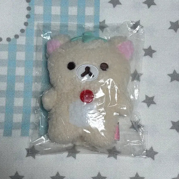 [BUNJANG] Rilakkuma Strawberry "Bbeul-Bbeul-i" Plush Doll Pouch / 딸기 이치고 코리락쿠마 뽀글이 인형 파우치
