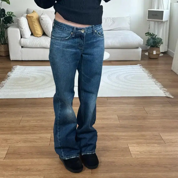 [BUNJANG] PERBABY Low Brush Denim Straight Jeans (Size S) / 퍼베이비 ootj low brush denim 로우라이즈 스트레이트 s