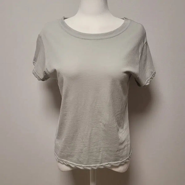 [BUNJANG] Unisex Solid Short Sleeve T-Shirt Khaki Grey Free Size / [새상품] 반소매 무지티 카키그레이 Free