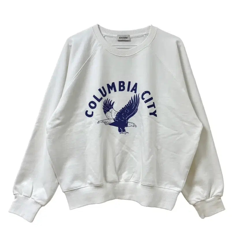 [BUNJANG] Sienne Columbia Printing Sweatshirt White / 시엔느 콜롬비아 프린팅 맨투맨/스웻셔츠/스웨트 (White)