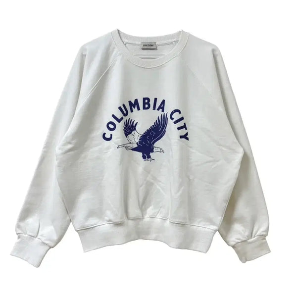[BUNJANG] Sienne Columbia Printing Sweatshirt White / 시엔느 콜롬비아 프린팅 맨투맨/스웻셔츠/스웨트 (White)